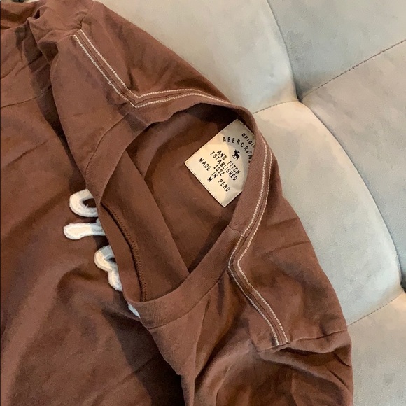Abercrombie Fitch Stitch Brown Soft Tee Shirt M - Picture 6 of 8